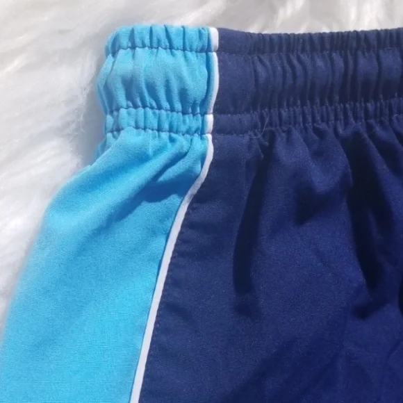 RARE Vintage ADIDAS high waisted running Shorts bright Blue White & Navy striped - Picture 10 of 12